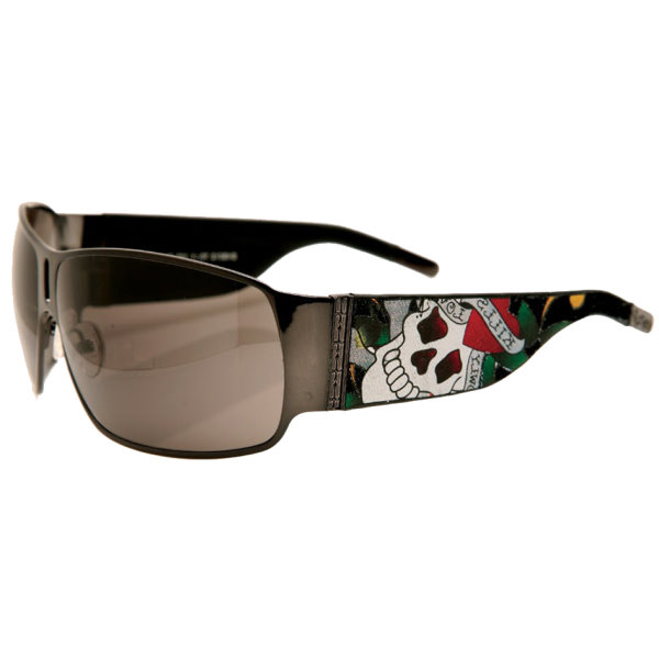 Occhiali Da Sole Ed Hardy Donna &ndash; Montatura Nera, Lenti Sfumate Marroni, Protezione UV400